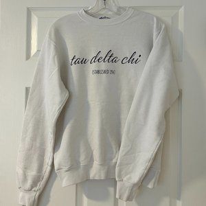 Champion Aesthetic White Sweatshirt Lettering Graphic Academia Academiacore